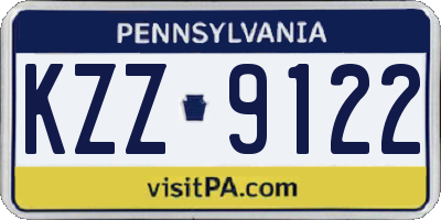 PA license plate KZZ9122