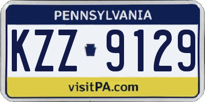 PA license plate KZZ9129
