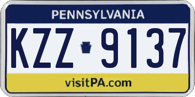 PA license plate KZZ9137