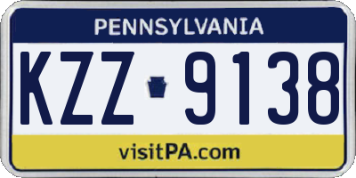 PA license plate KZZ9138