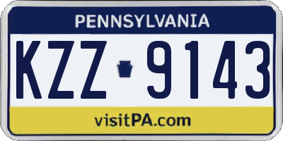 PA license plate KZZ9143