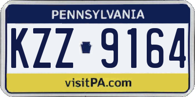 PA license plate KZZ9164