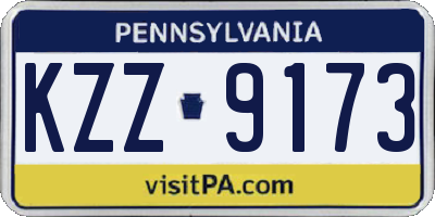 PA license plate KZZ9173