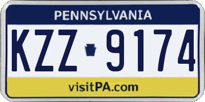 PA license plate KZZ9174