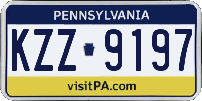 PA license plate KZZ9197