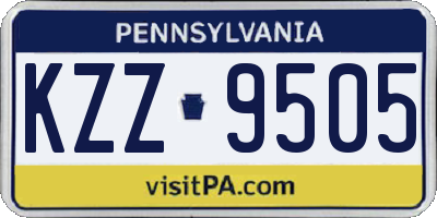PA license plate KZZ9505