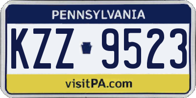 PA license plate KZZ9523