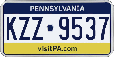 PA license plate KZZ9537