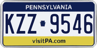 PA license plate KZZ9546