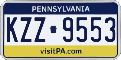PA license plate KZZ9553