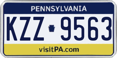 PA license plate KZZ9563