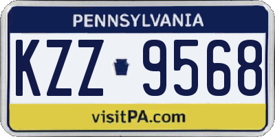 PA license plate KZZ9568