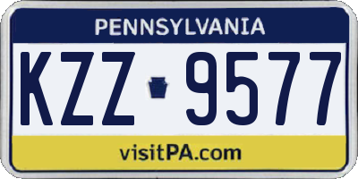 PA license plate KZZ9577