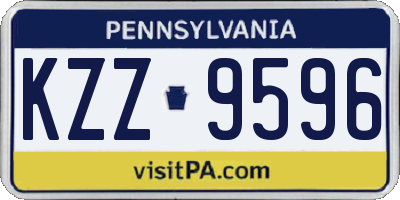 PA license plate KZZ9596