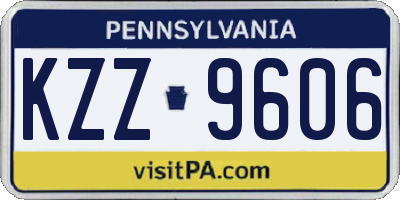 PA license plate KZZ9606