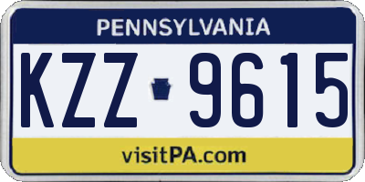 PA license plate KZZ9615