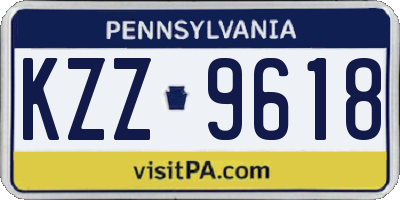PA license plate KZZ9618