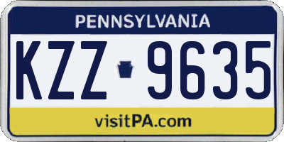 PA license plate KZZ9635