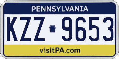 PA license plate KZZ9653