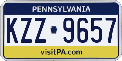 PA license plate KZZ9657