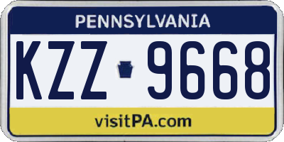 PA license plate KZZ9668