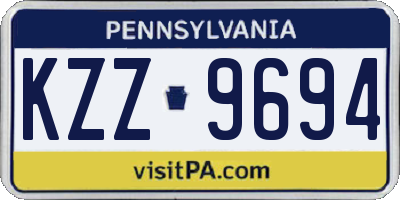 PA license plate KZZ9694