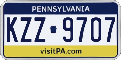 PA license plate KZZ9707