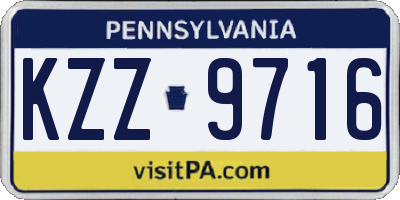 PA license plate KZZ9716