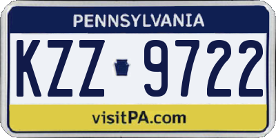 PA license plate KZZ9722