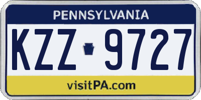 PA license plate KZZ9727