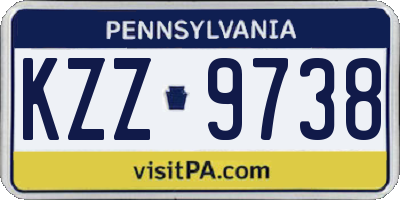 PA license plate KZZ9738