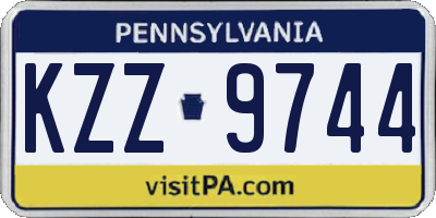 PA license plate KZZ9744