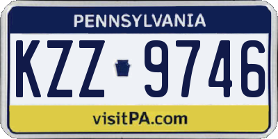 PA license plate KZZ9746