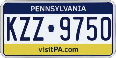 PA license plate KZZ9750
