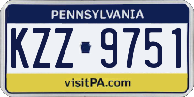 PA license plate KZZ9751