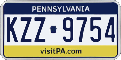 PA license plate KZZ9754