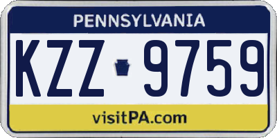 PA license plate KZZ9759