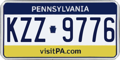 PA license plate KZZ9776