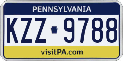PA license plate KZZ9788