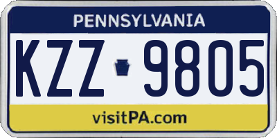PA license plate KZZ9805