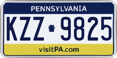 PA license plate KZZ9825