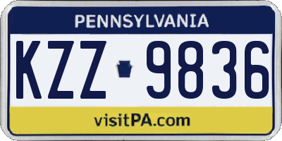 PA license plate KZZ9836