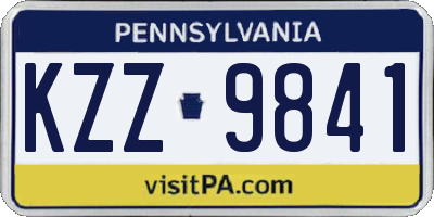 PA license plate KZZ9841