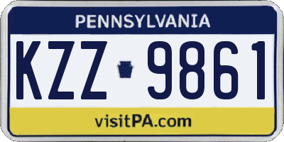 PA license plate KZZ9861