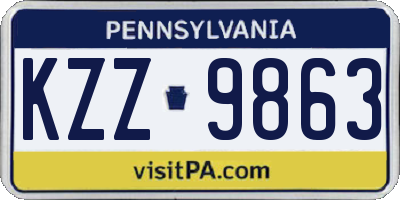 PA license plate KZZ9863