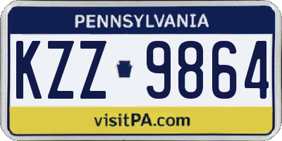 PA license plate KZZ9864