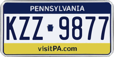 PA license plate KZZ9877