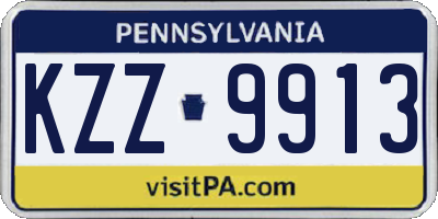 PA license plate KZZ9913