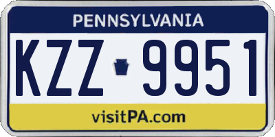 PA license plate KZZ9951