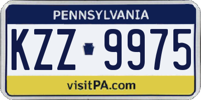 PA license plate KZZ9975